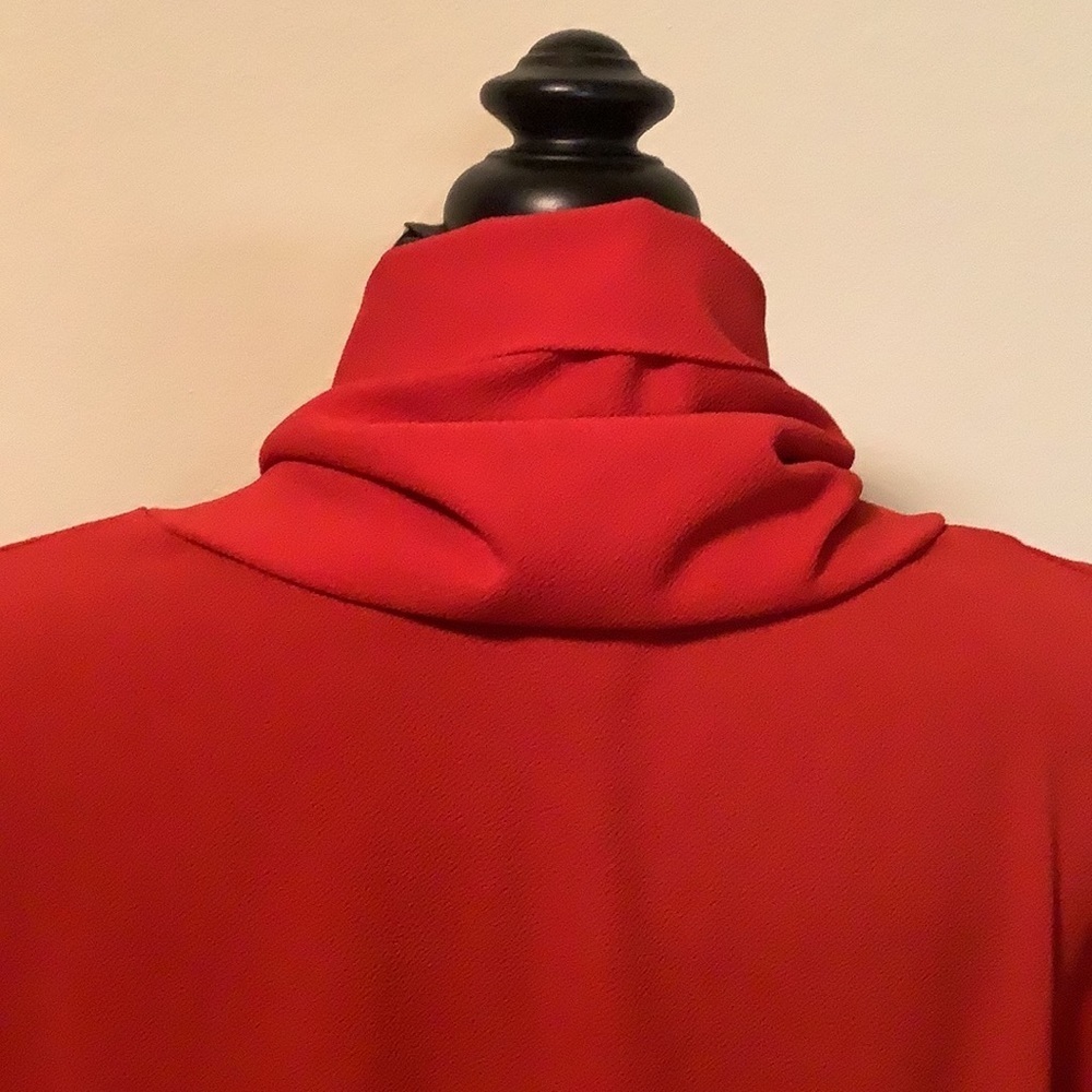 MissLook Women’s 3XL red long sleeves lagen relax boho button front baggy top - Picture 5 of 13